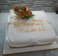 50th Golden Wedding Anniversary Cake, Annes Cakes For All Occasions, Sudbury Suffolk, Essex, Norfolk Cake maker