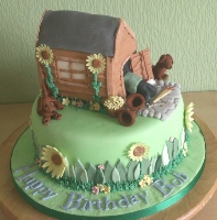 Gardening Hobby Cake, Clearing out the Shed, Teckels dogs, Annes Cakes For All Occasions, Sudbury Suffolk, Essex, Norfolk Cake maker