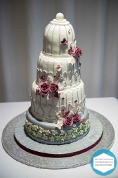 4 Tier Silver Bird Cage Wedding Cake, Annes Cakes For All Occasions, Sudbury Suffolk, Essex, Norfolk,Camrbidgeshire