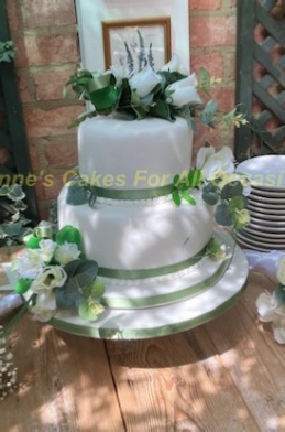 3 tier Pink and Silver marbled Wedding Cake, Suffolk Cake maker, Anne's Cakes For All Occasions,Sudbury Suffolk,Essex,Norfolk